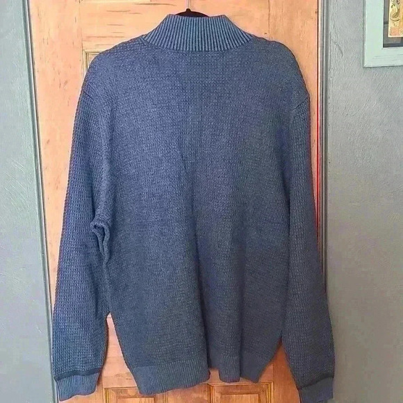 Blue 1/4 Button Sweater - Picture 6 of 8